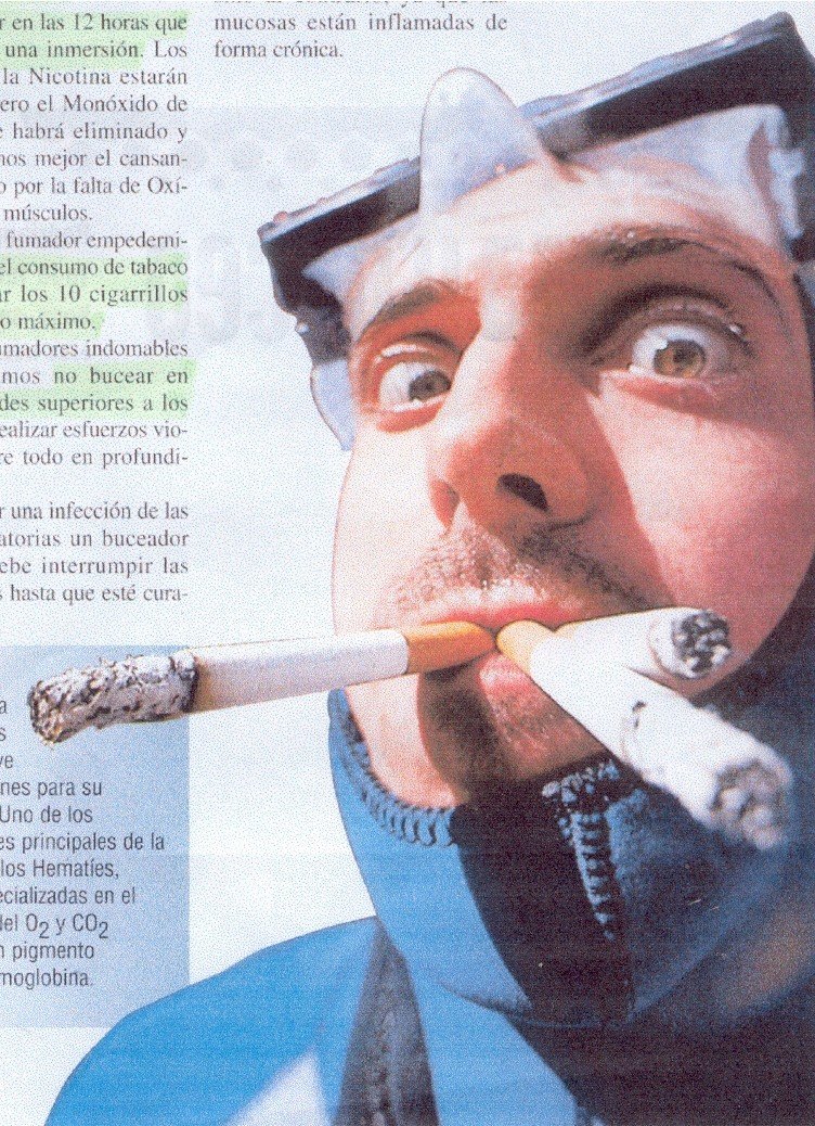 buzo con 3 cigarros en la boca