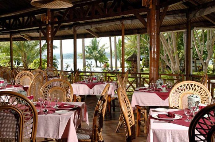 restaurante del resort de Gangga